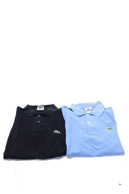 Lacoste Boys Blue Collar Short Sleeve Polo Shirt Top Size 3 Lot 2 Lacoste Boys Blue Collar Short Sleeve Polo Shirt Top Size 3 Lot 2