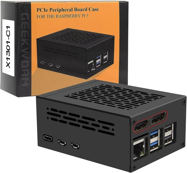 X1301 C1 METALLGEHÄUSE für Raspberry Pi 5 und X1301 HDMI zu CSI 2 ...