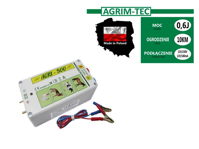 AGRI-500 Weidezaungerät 0,6Joule, Elektrozaungerät 12V ,10 km