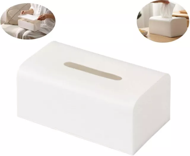 Lotsa Style Plastic Paper Facial Tissue Long Box Cover Holder with Bottom, Bathr