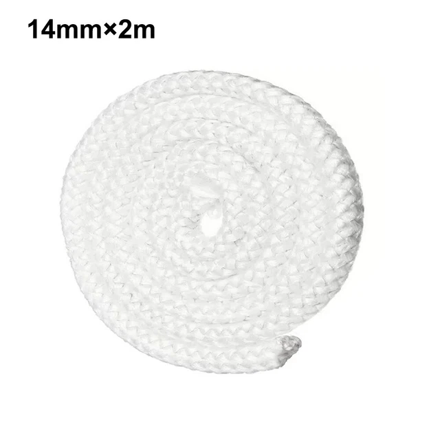 Junta de cable de fibra de vidrio cuerda de sellado 2 m de longitud quemador de madera horno junta de puerta blanca