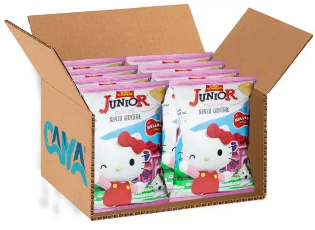 8X San Carlo Patatine Junior Hello Kitty Snack Senza Glutine con Sorpresa 30g