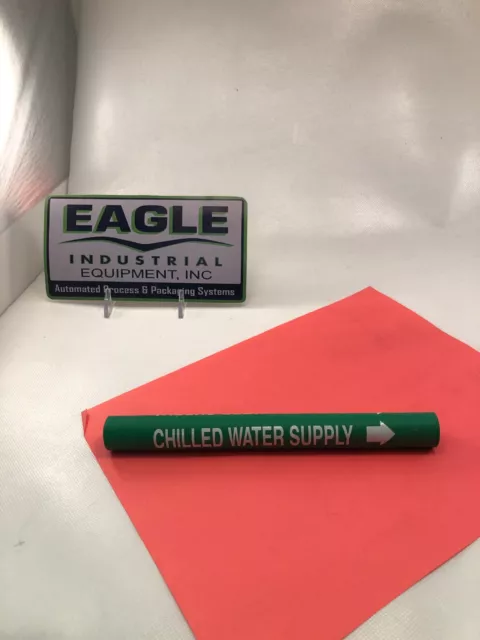 (10-pk) SETMARK SZ-10  PIPE MARKER "CHILLED WATER SUPPLY" White on Green