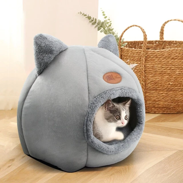 Cat Bed Winter Pet House Deep Sleeping Tent Dog Puppy Warm Cozy Cave Indoor Nest