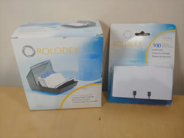 Rolodex 67071 Covered Petite Card File w/ A-Z Tabs & 125 Cards +100 Refill Cards