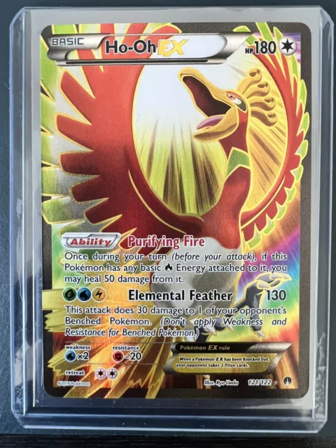 FULL ART Ho-Oh EX ULTRA RARE Legendary Pokemon 121/122 XY Breakpoint Hooh -  LP