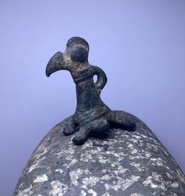 Ancient Luristan Bronze Pendant Animal Bird  from ex Estate of Dina Recanati