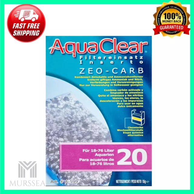 AquaClear  20  Zeo-Carb Filter Insert, Aquarium Filter Replacement Media , A599