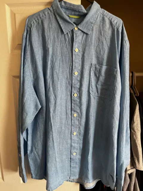 TOMMY BAHAMA SHIRT Long Sleeve Blue Yonder Solid New LS XXL (New with ...