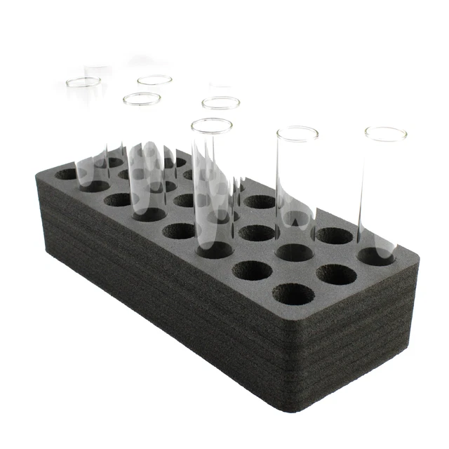 Test Tube Freezer Stand Transport Holds 24 Fits up to 30mm Black Foam Rack