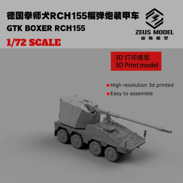 1/72/144/87 German boxer armored vehicle GTK BOX RCH155 howitzer 3D printed kit