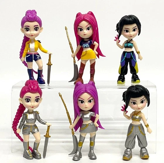 K Pop De-Mon Hunters – Set De 6 Figurines Miniatures PVC – Rumi, Mira Et Zoey – Environ 10 Cm – Version Standard Ou Porte-clés