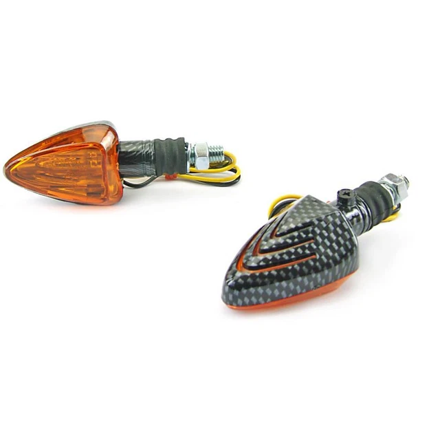 Clignotants Moto Look Carbone Goutte D'Eau - Orange