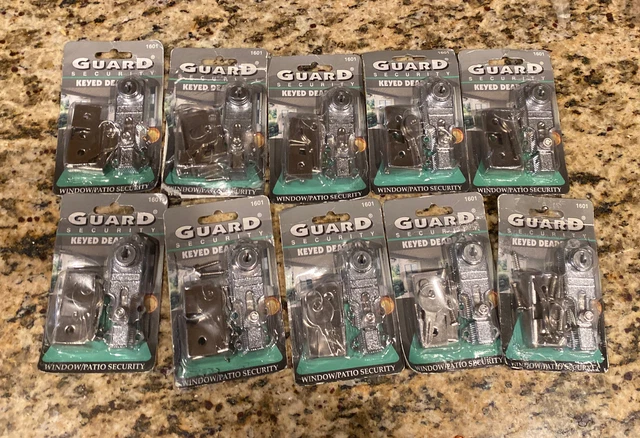 x10 GUARDIA No. 1601 Cerradero con Llave Acabado Cromo 2 Llaves para Gabinetes de Puertas Francesas
