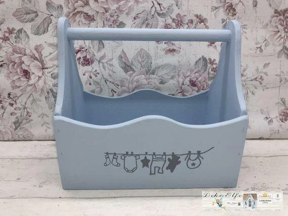Op De Maalzolder Cadeaux Boîte Cadeau pour la Naissance Bois Bub, Bleu