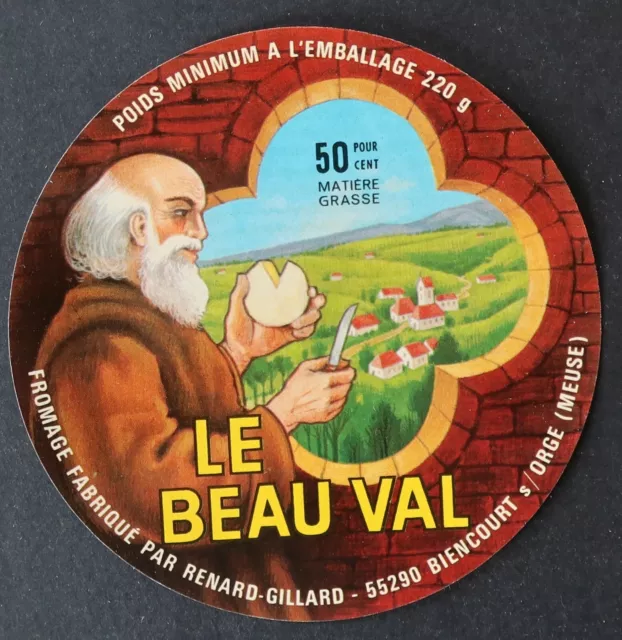 Etiquette fromage LE BEAU VAL Biencourt cheese label 32