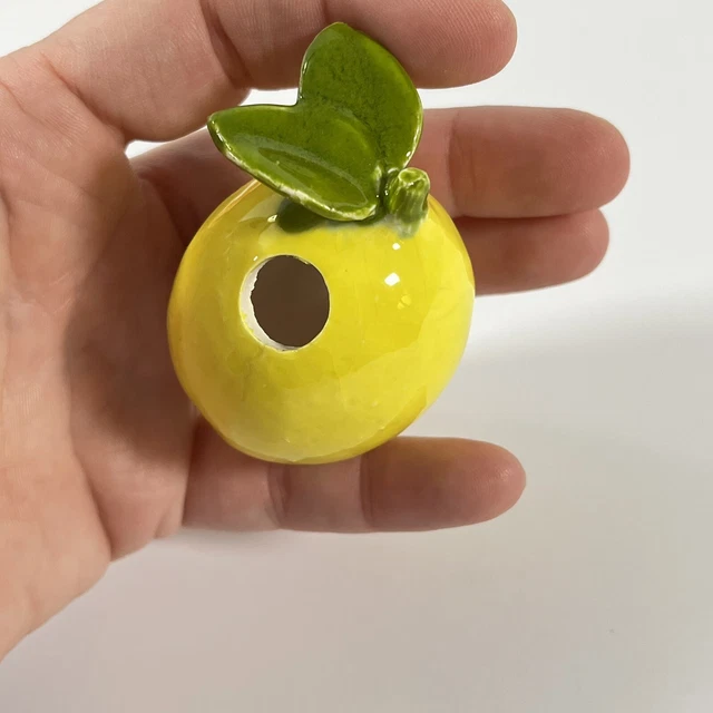 Vintage Ceramic Fruit & Vegetable Macrame Beads Lemon Orange Pepper Carrot Retro 13
