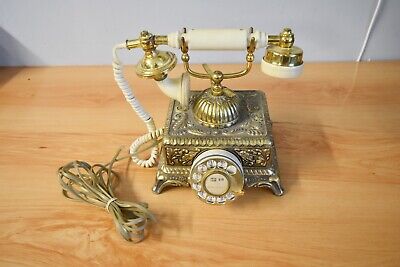 Vintage Ill. Bell French Victorian Style Gold Brass Finish Rotary Phone - Parts