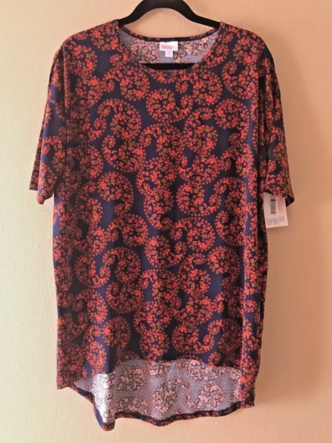 LULAROE Irma Small Shirt Top Tunic Red Pink Plum Blue Yellow Floral Paisley NWT