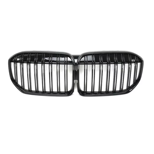 Double Line Gloss Black Front Grill Center Grille For 20-22 BMW 7 Series G11 G12