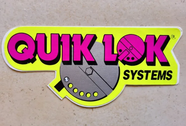 Autocollant sticker publicitaire QUIK LOK QUIKLOK lancement 1983 adesivo vintage