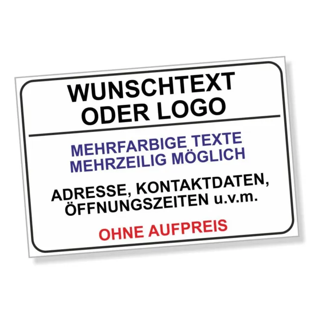 Firmenschild Werbeschild Warnschild Text Logo Design Ihr Wunschtext Dru 0113