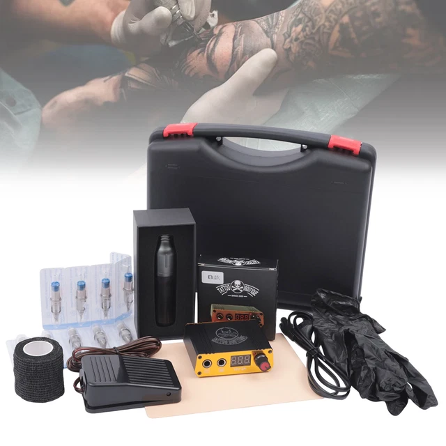 Dreh Tattoo Stift Set Komplett Tattoo Rotationsmaschine Set 20 Patronen Nadeln