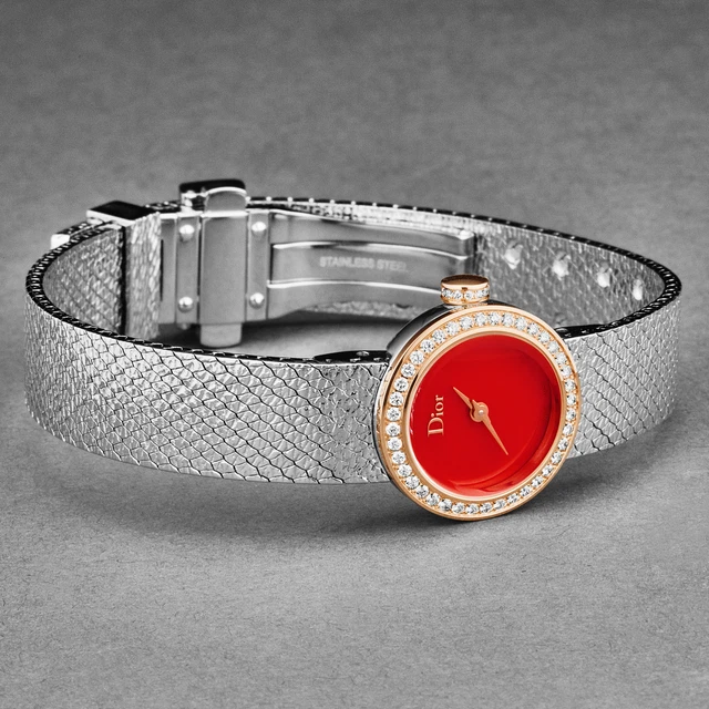Christian Dior Women's 'La D De Dior Mini' Diamond Bezel Red Dial CD04012X1001 2