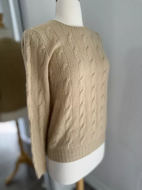 Ralph Lauren Black Label 100% Cashmere Cable Sweater Womens Sz Small NWOT