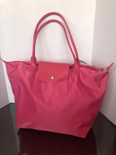 Longchamp- Large- Le Pliage - Neo - Nylon/Leather Shoulder Tote Bag- Pink