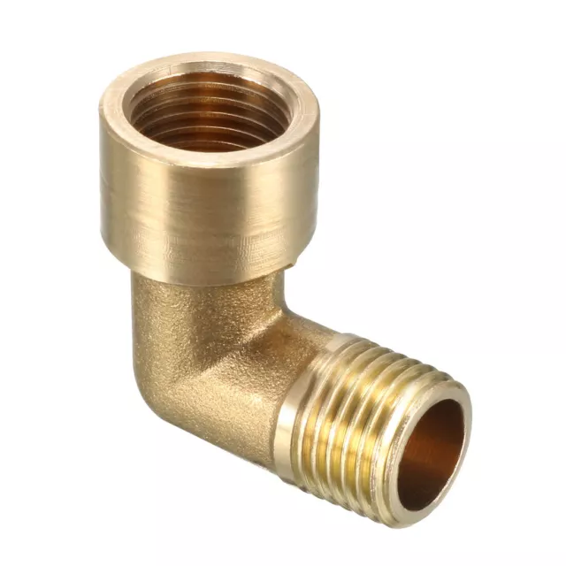 Brass Elbow Pipe Fitting 90 Degree 1/4 BSP Male x 1/4 PT Female Coupler