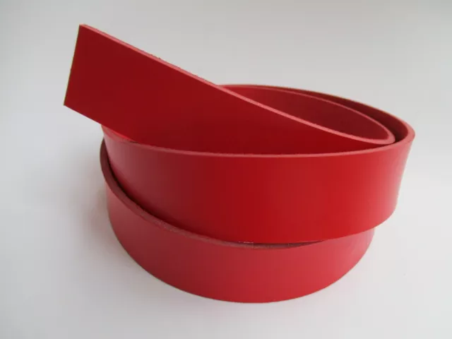 9-10 oz 51-55". Red Genuine Natural Leather Strip Belt Blank Strap Band.