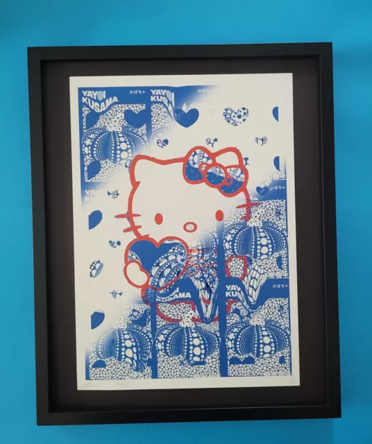 DEATH NYC Hand Signed LARGE Print Framed 16x20in COA HELLO KITTY YAYOI KUSAMA +