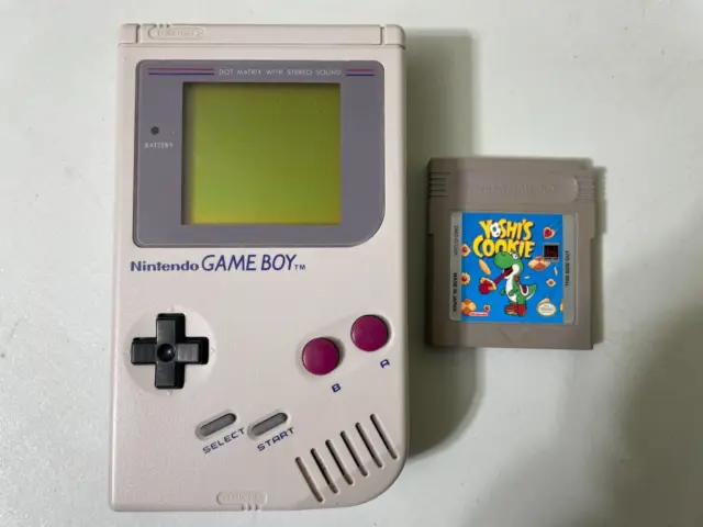 VTG Nintendo GameBoy DMG-01 1989 Handheld Console Tested Works w/ Yoshi's Cookie
