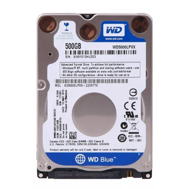 WD Blue 500GB/1TB/2TB SATA 2.5-Inch Internal Hard Drive Desktop and Laptop