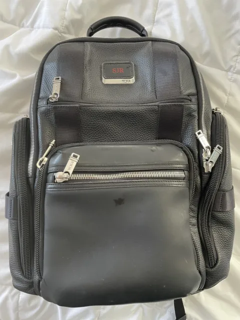 Tumi Alpha Bravo Sheppard LeatherDeluxe Backpack - Black leather / lightly used