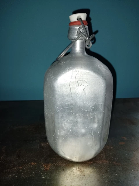 Gourde De Randonnée Ancienne En Aluminium - Vintage Camping