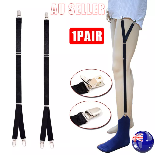 1 Pair Y Style Shirt Stays Mens Garters Suspenders Military Uniform Holder Sock