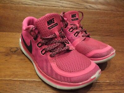 Nike Free 5.0 Vivid Pink Running Shoes Casual Trainers  Size UK 4 EU 36.5