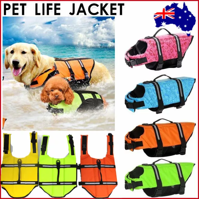 Dog Life Jacket Pet Safety Vest Swimming Boating Float Aid Buoyancy-Lifesaver