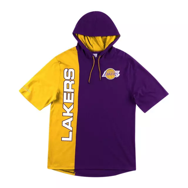 Mitchell und Ness LA LAKERS NBA Shortsleeve Split Hoody HWC gelb purple