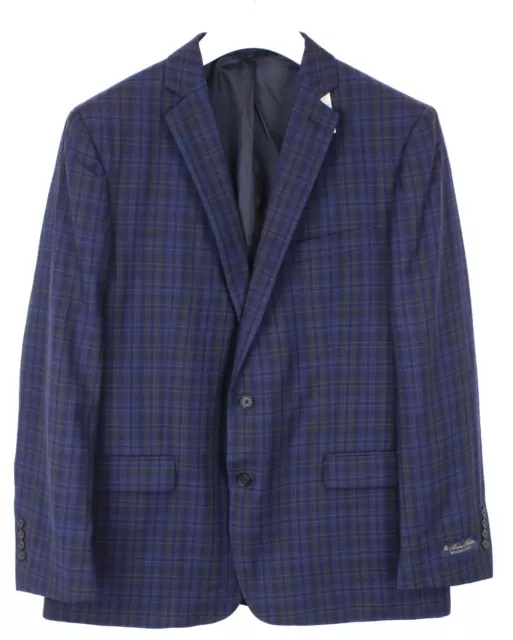 Brooks Brothers Regent Fit Giacca Uomo UK 46 Lana Plaid Notch-Lapel Colletto