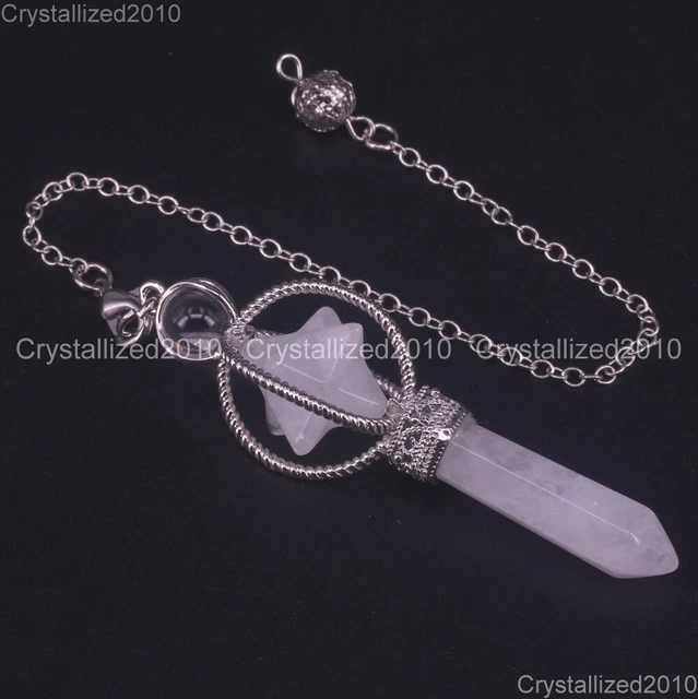 Natural Gemstones Merkaba Healing Crystal Pointed Reiki Chakra Pendant Necklace