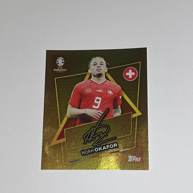 TOPPS EURO 2024 Stickers Noah Okafor Gold Signature Sticker SUI SP