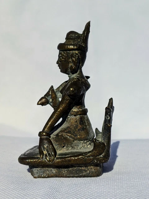 Amazing Antique Southeast Asia Burmese Bronze Incense Burner Statue from 1800’s 8