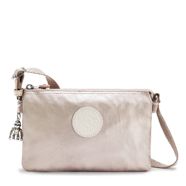 KIPLING Creativity 3-Section Zip Pouch AC8337 Grey/Rose Gold