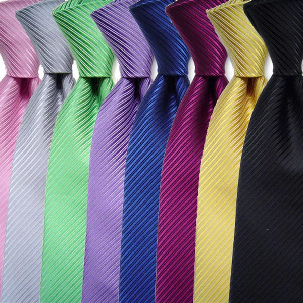 Mens Striped Business Formal Silk Ties Wedding Groomsmen Party Tie Neck Necktie 2