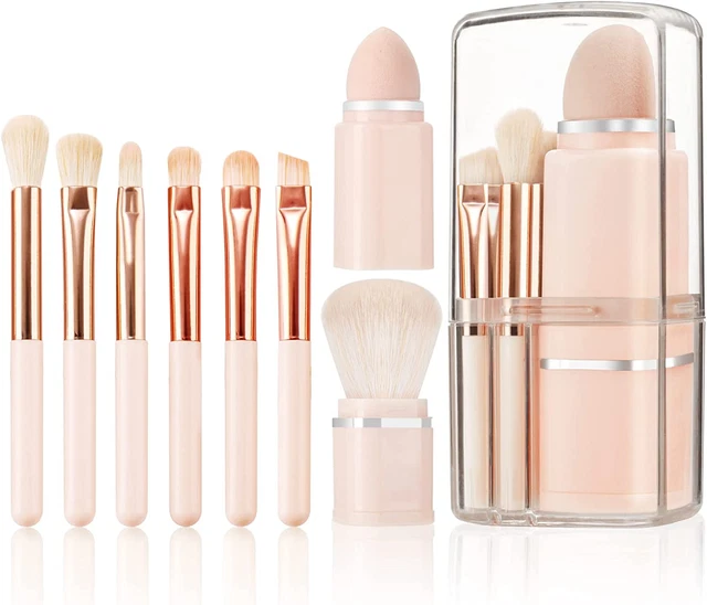 8 Pezzi Pennelli Make Up, Pennello Di Trucco Portatile Premium Synthetic Set Di