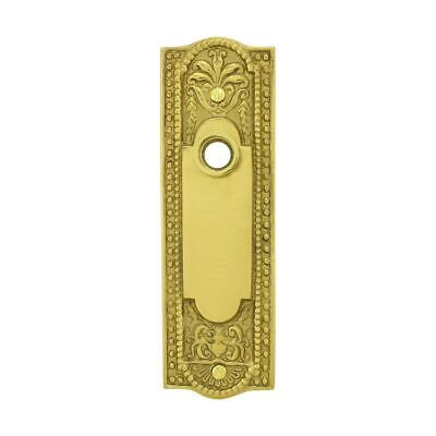Door Back Plate Brass Escutcheon Cover Plate with Doorknob or Lever Hole 7 1/4" 3
