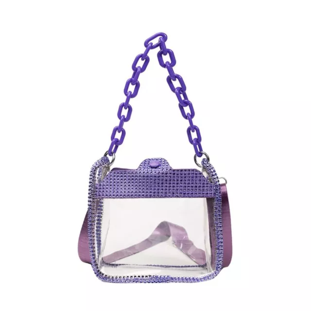 Chain PVC Transparent Bag Jelly Bag Rhinestone Crossbody Bag  Outdoor